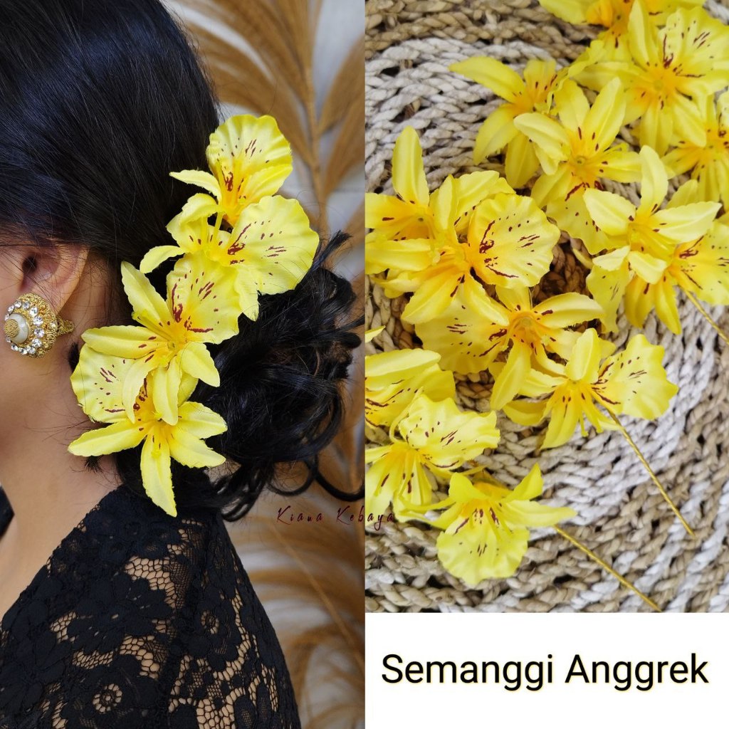 Semanggi dan Jepit Bunga Sanggul Hiasan Rambut Sanggul Aksesoris Khas Bali wisuda modern murah