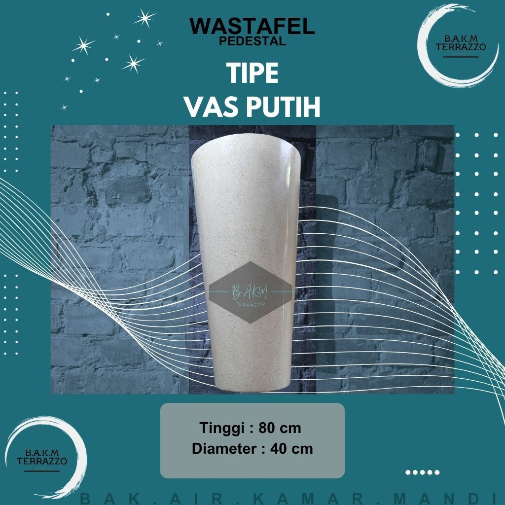 WASTAFEL KAMAR MANDI | WASTAFEL PORTABLE TERAZZO | TERASO | PEDESTAL TIPE VAS | BAKAIARKAMARMANDI