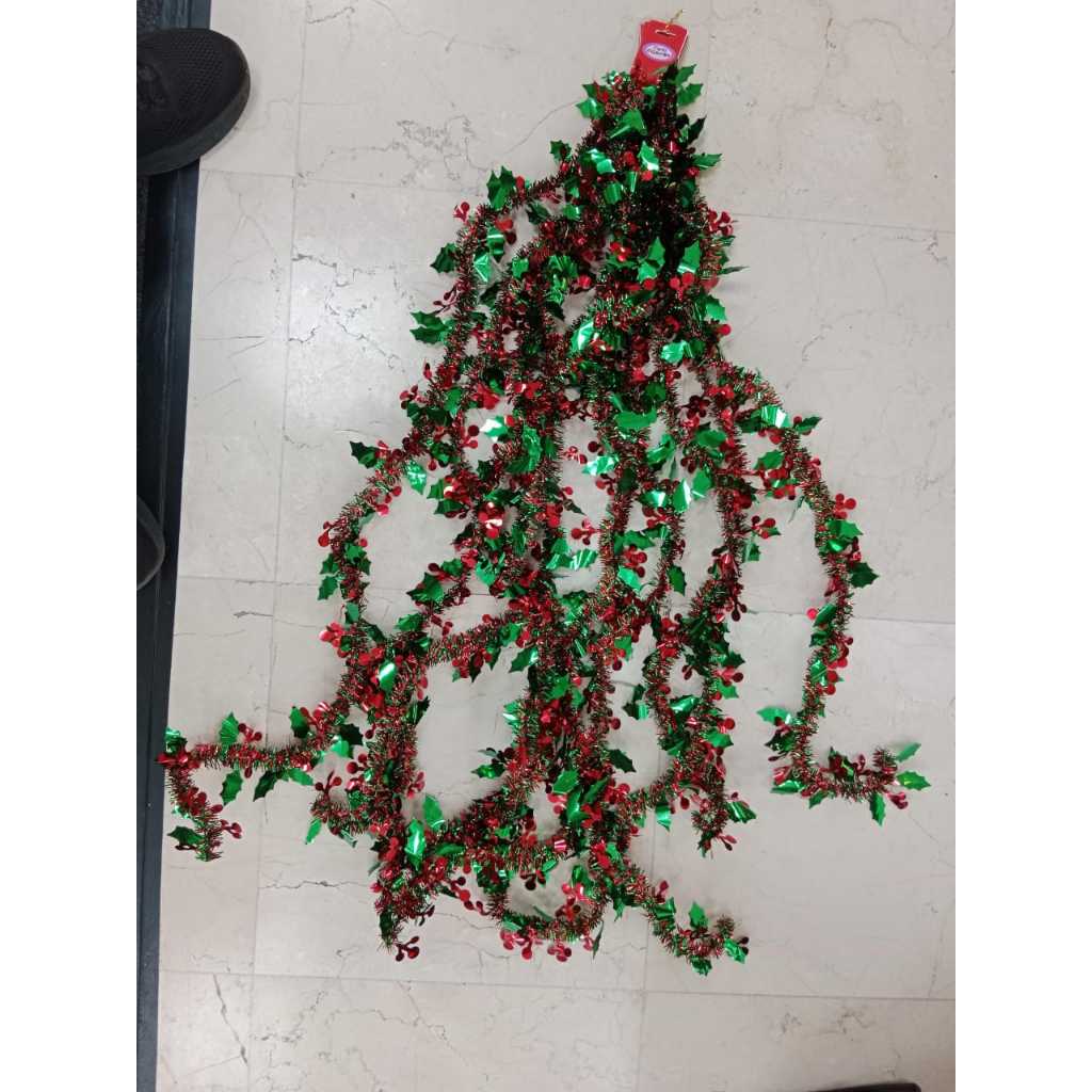 

slinger slayer natal buah cherry plus daun panjang -+ 2 meter prakash termurah dekorasi natal