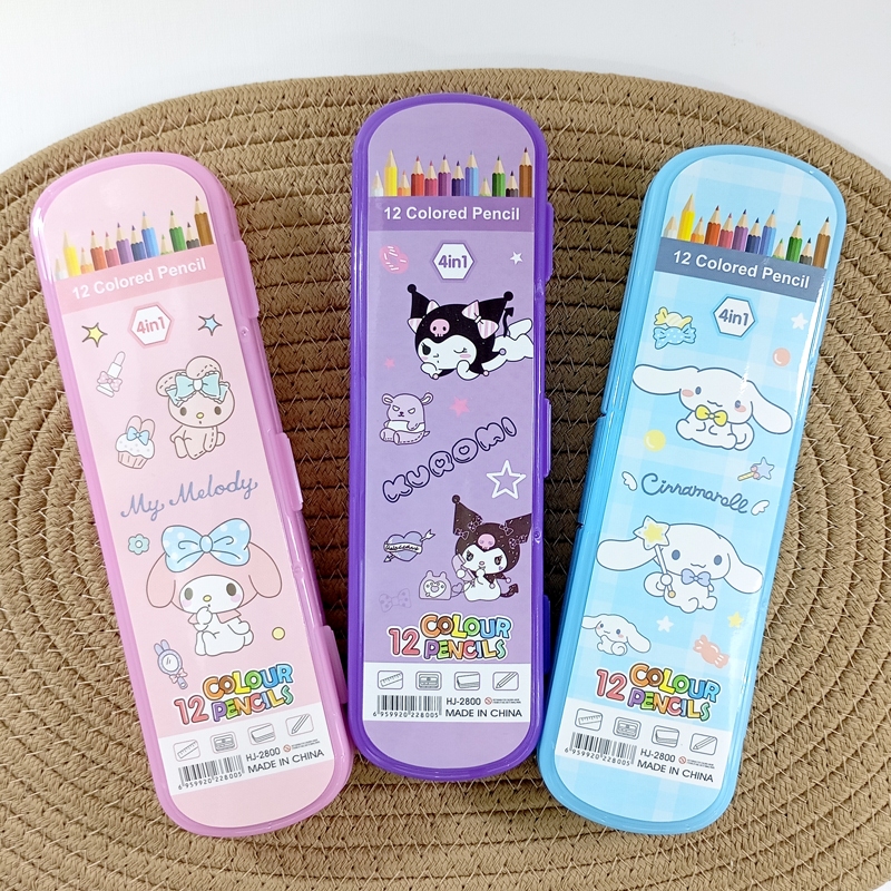

BB 12 Pensil Warna 4in1 dengan Penggaris dan Serutan motif Cinnamoroll Kuromi My Melody