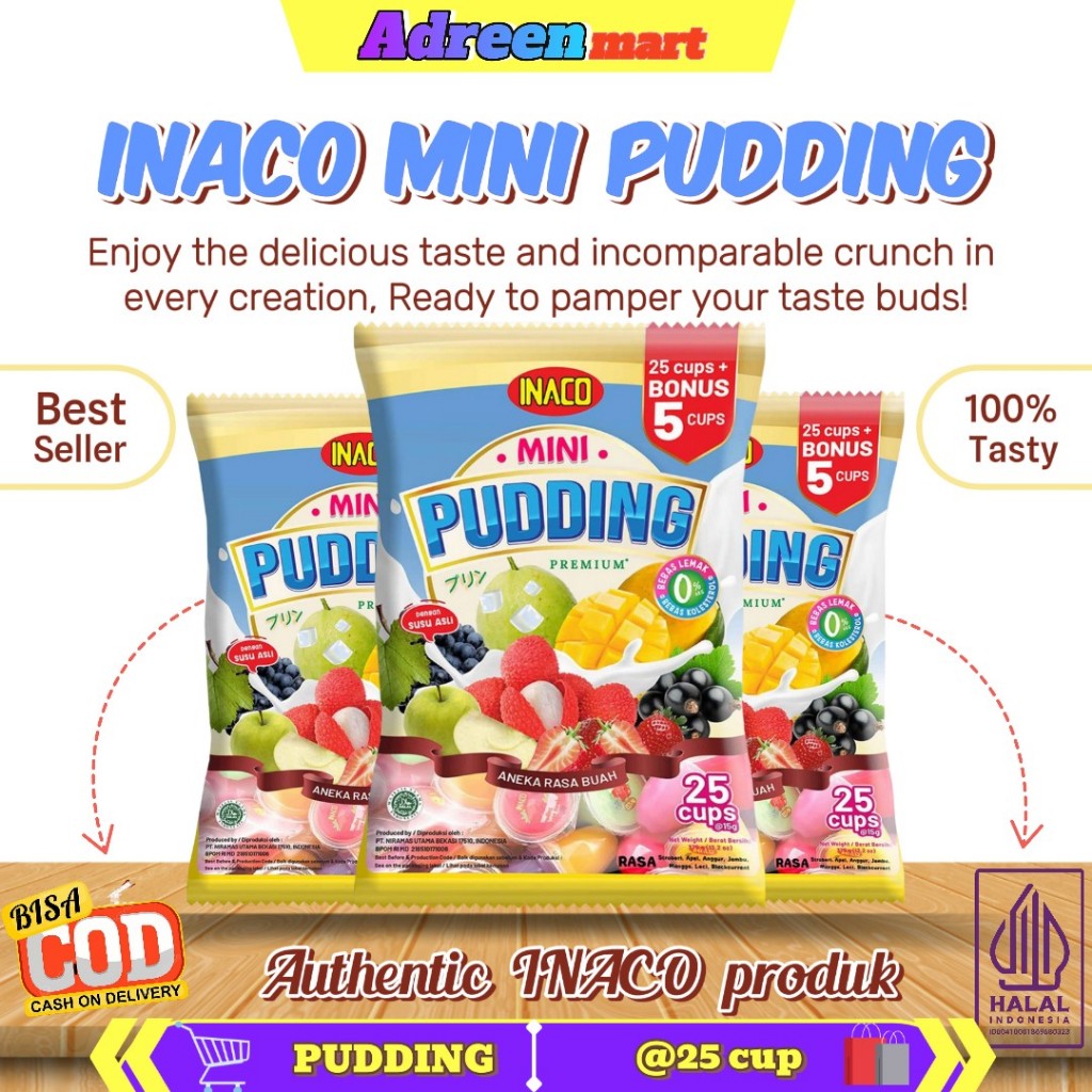 

100% BEST SELLER MINI PUDDING BUAH INACO