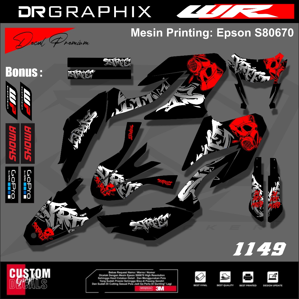 Decal Sticker Yamaha WR 155 Fullbody _ Stiker Dekal Yamaha WR Custom STREET Racing