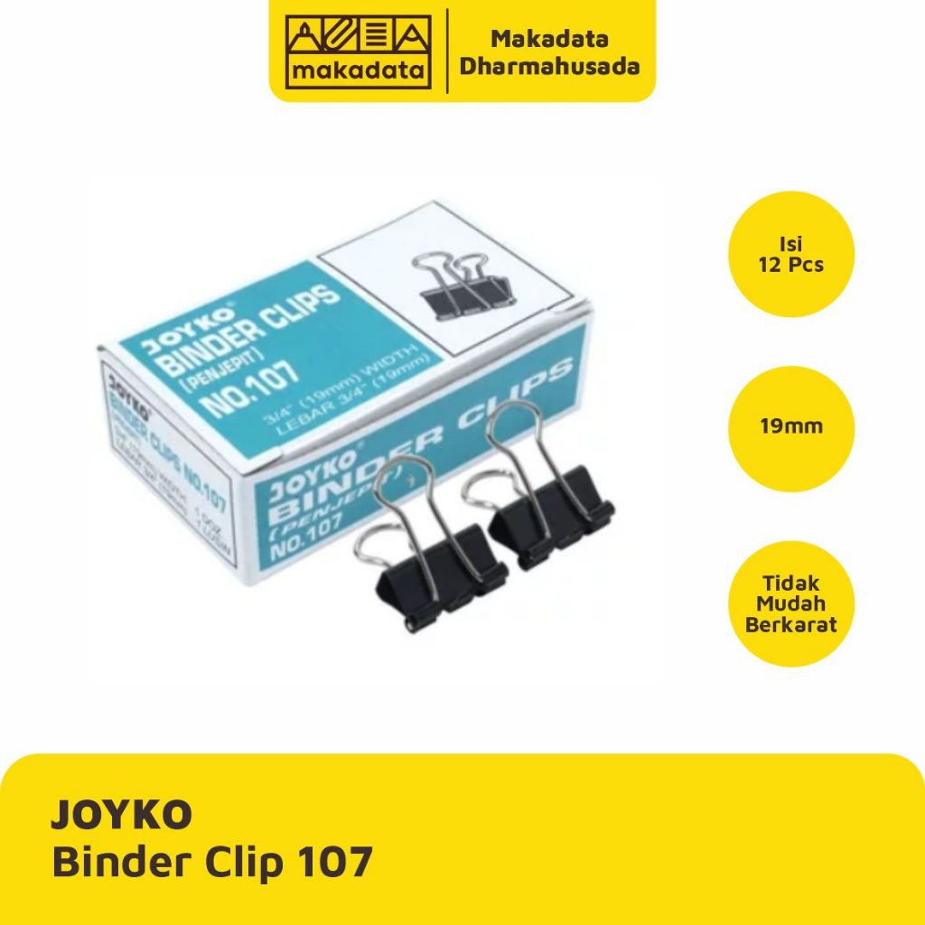 

BINDER CLIP | KLIP KERTAS JOYKO 19MM NO. 107 (1 PAK)