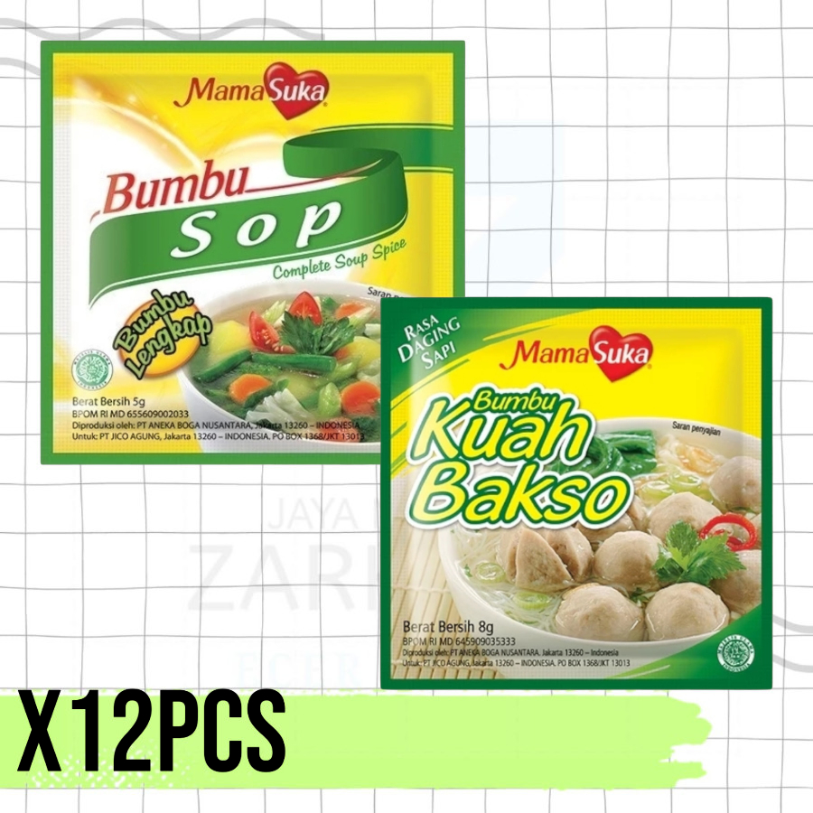 

(12PCS) Mama Suka Bumbu Kuah Bakso & Mama Suka Bumbu Kuah Sop