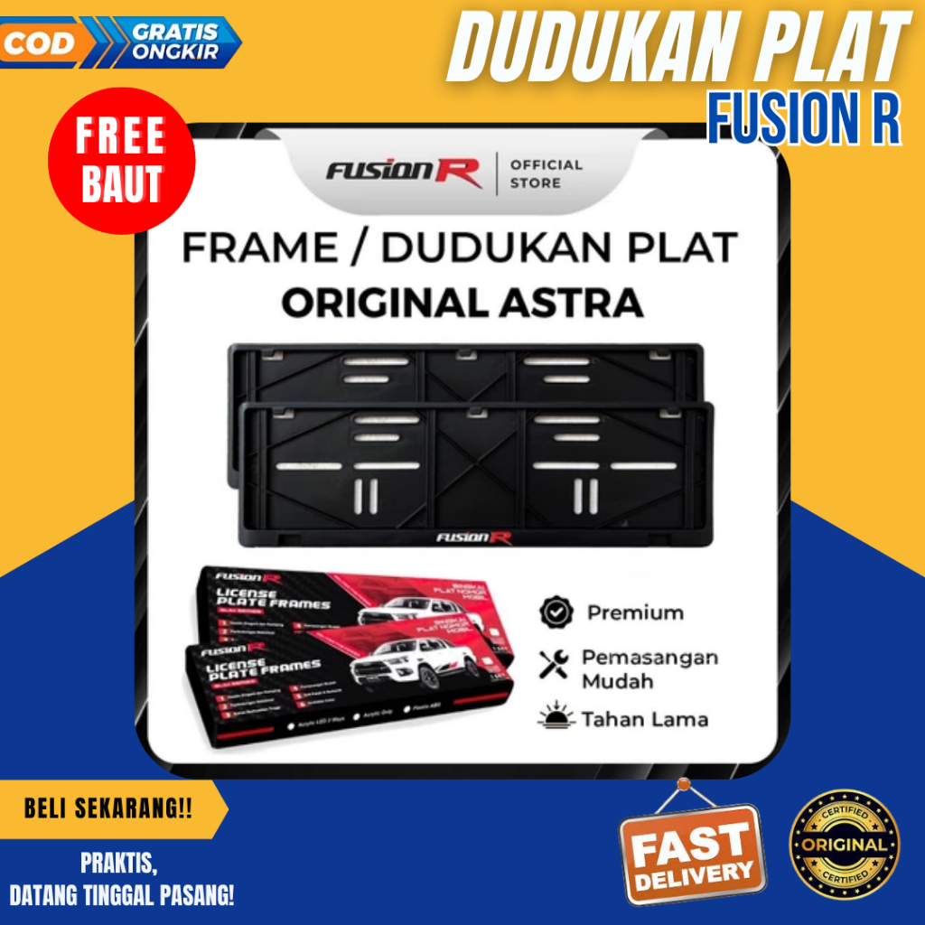 Dudukan Plat Mobil Fusion R - Dudukan Tatakan Tempat Cover Plat Mobil Fusion R