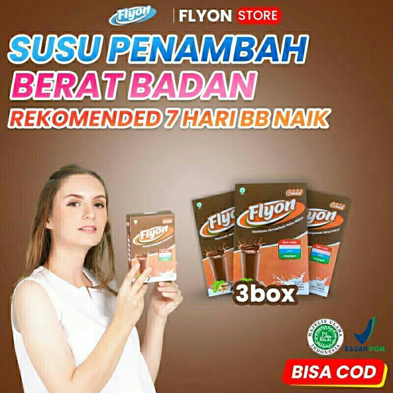 

Terlaris 3 Box Susu Flyon Formulasi Utama Penggemuk Badan Dan Penambah Nafsu Makan