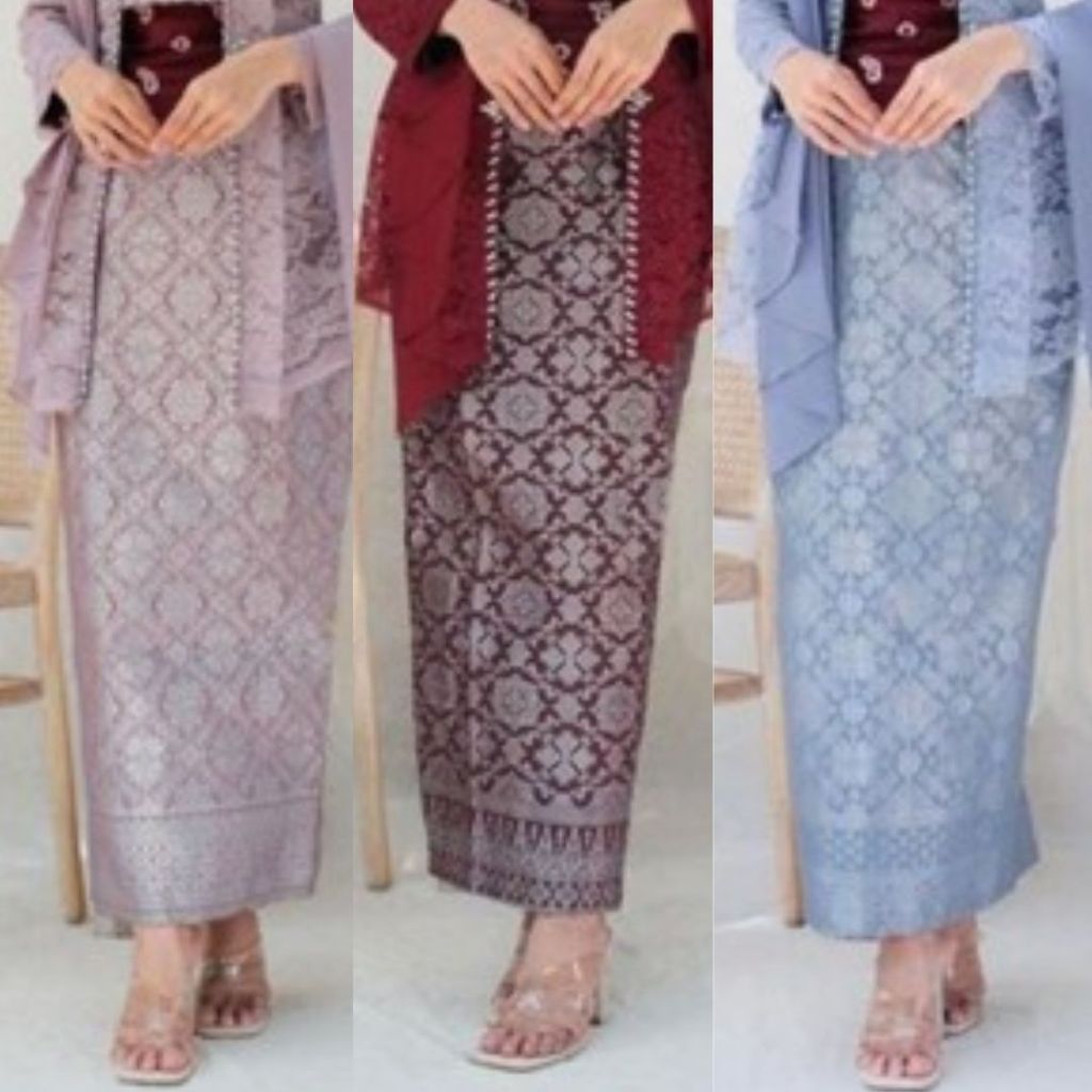 Rok Songket Instan Bawahan Kebaya Wanita/Rok Span Songket Instan