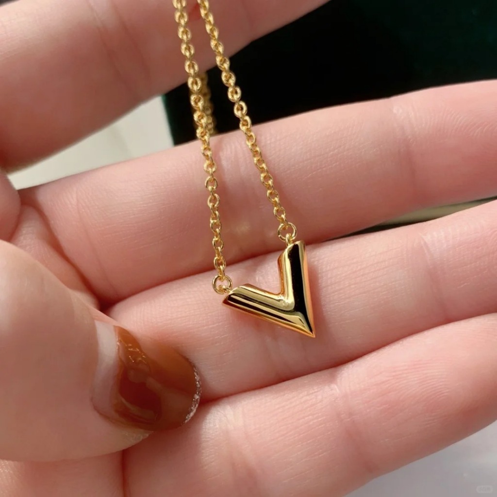 ❤️COD 17k emas asli/Ada surat】L% v kalung, kalung emas klasik bentuk V