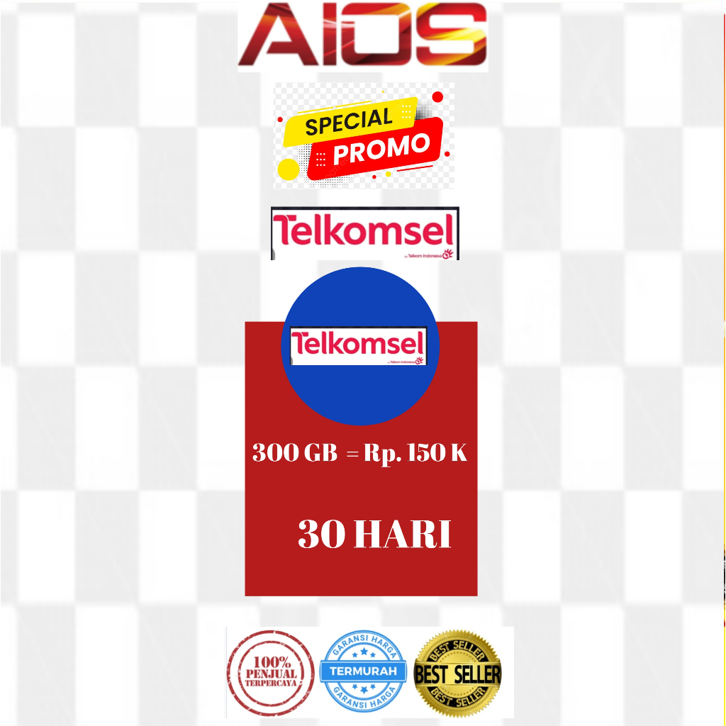 Promo kuota data internet Telkomsel 300 Gb 30 hari murah