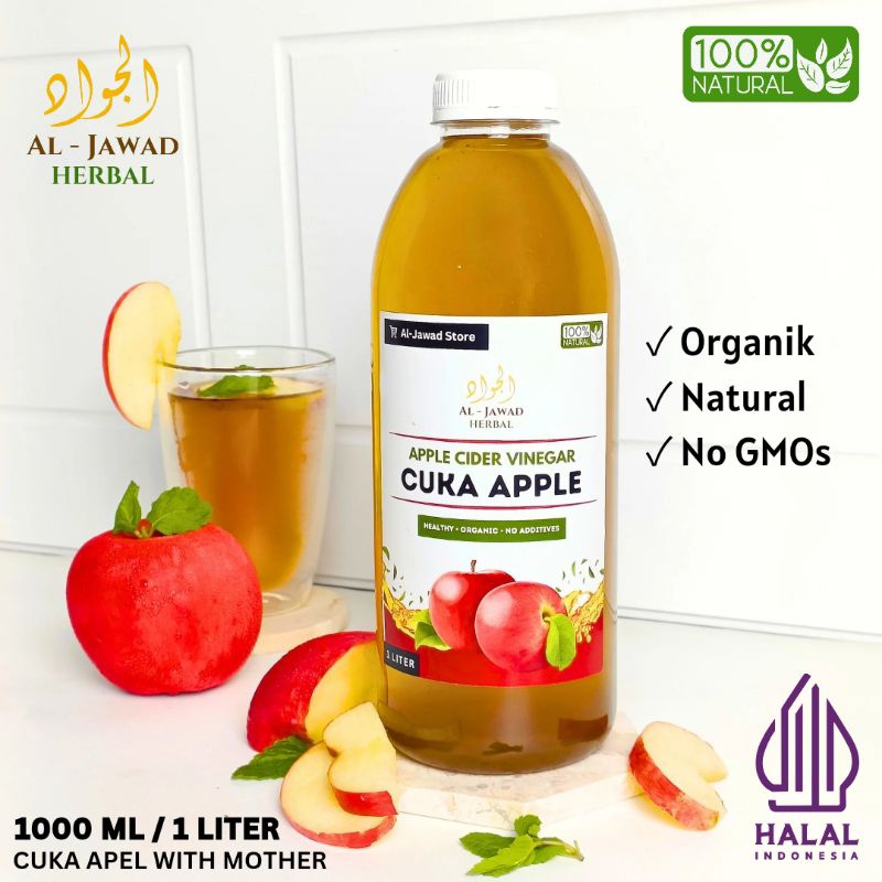 

Cuka Apel With Mother 1000ML / 1 LITER l Apple Cider Vinegar Organik l Diet Detoks l Toner Wajah Alami
