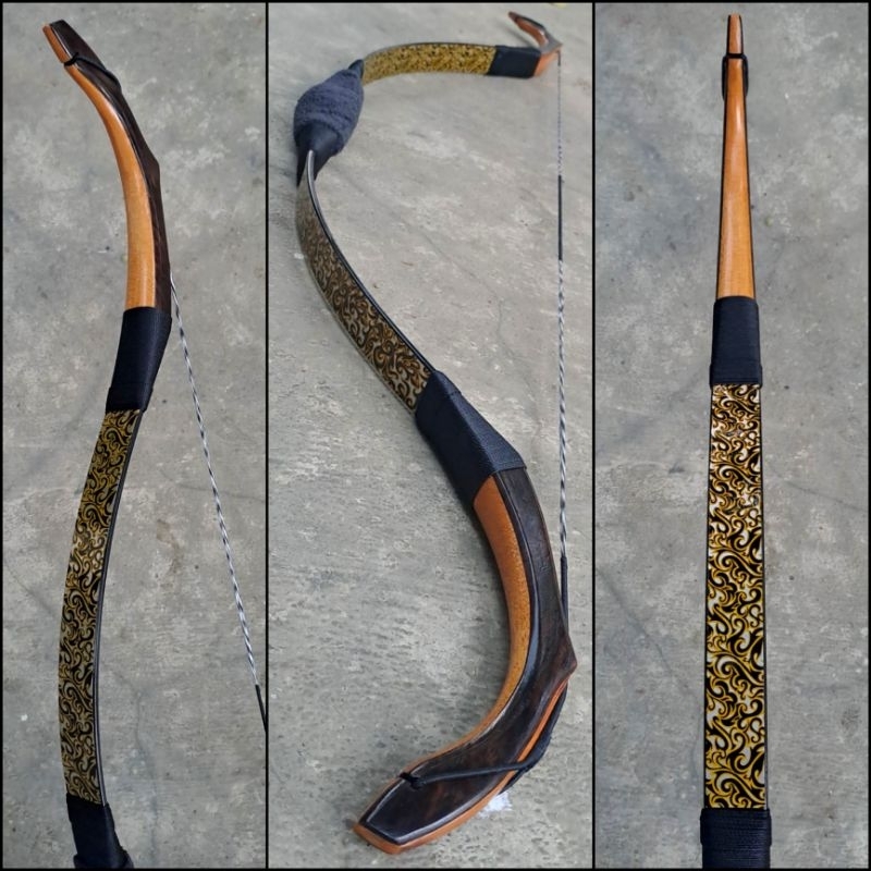 Busur Panah Horsebow Siyah Laminasi Sonokeling Model Turkish Panahan Horsebow
