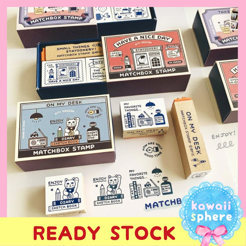 

Eric Small Things x SANBY Matchbox Stamp | Stempel Planner | Wooden Stamp | Ready Stock Handcarry Japan