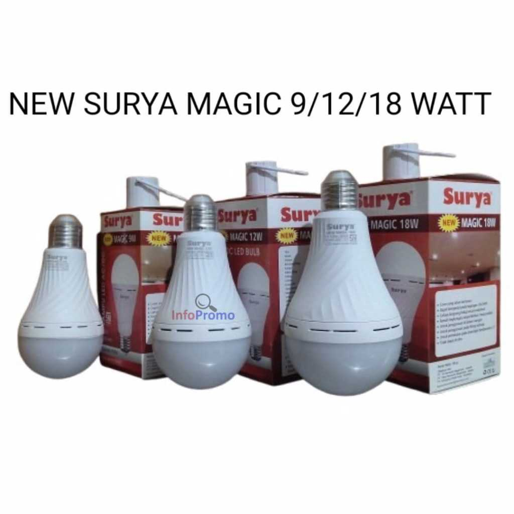 Banana Sport Lampu Bohlam Magic Led 9 Watt, 12 Watt,18 Watt Emergency Surya Ac Dc Auto On Mati