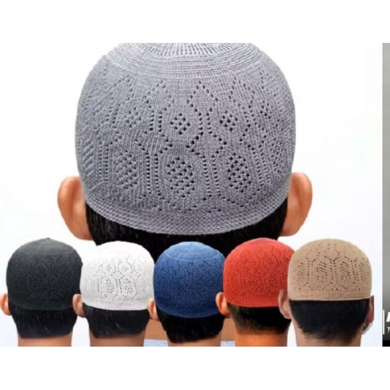 20PCS PECI RAJUT Lokal Motif MERCAN Soylu Harga Murah Berkualitas/kopiah/Peci Rajut Polos Putih sant