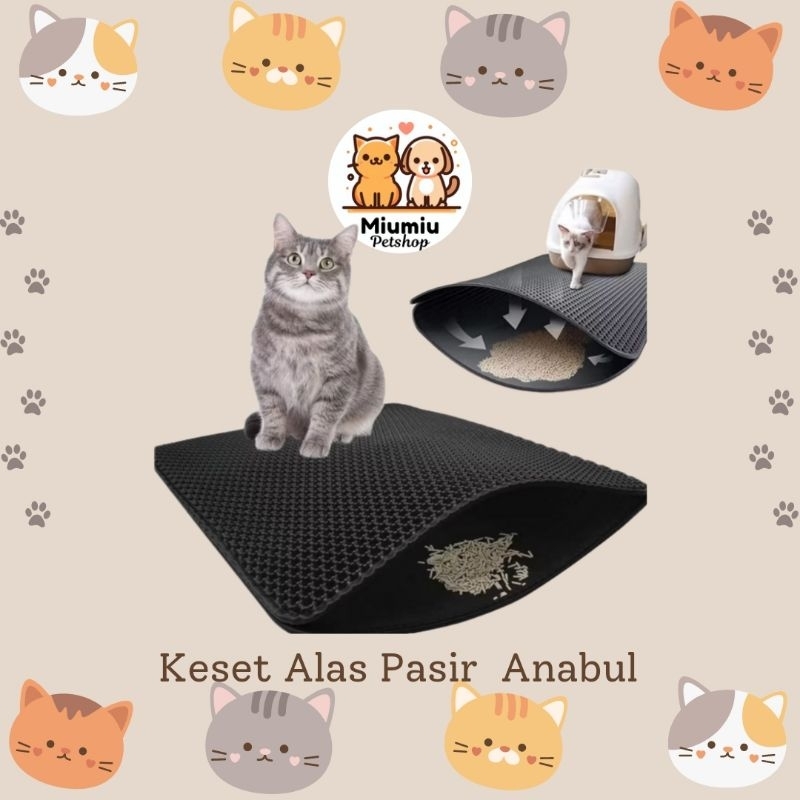 Keset Pasir Anabul Kucing Keset Alas Penampung Pasir Kotoran Anabul