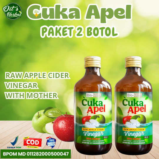 

Paket 2 Botol Cuka Apel Bio Gold Organik 330ml - Detoks & Diet Alami untuk Menurunkan Berat Badan