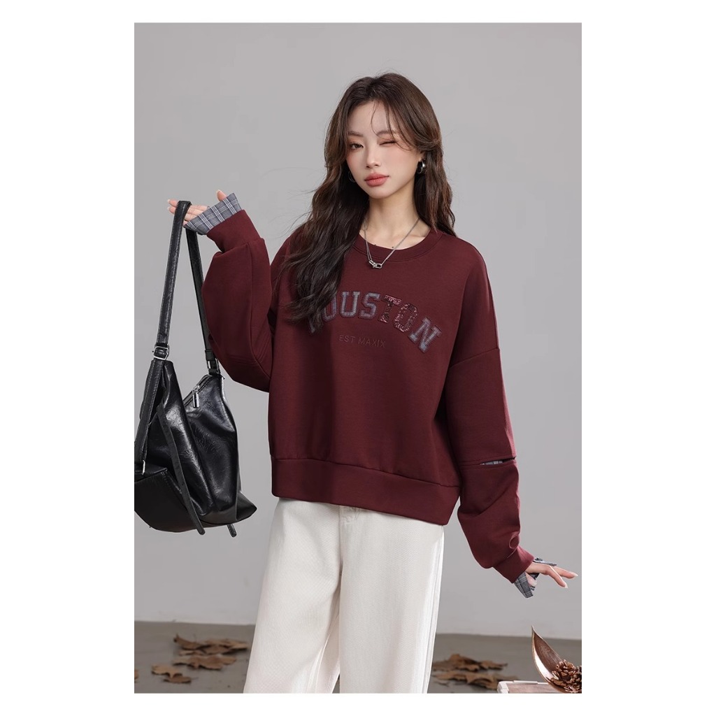 Sweater Merah Premium Import China Baju Lengan Panjang Wanita