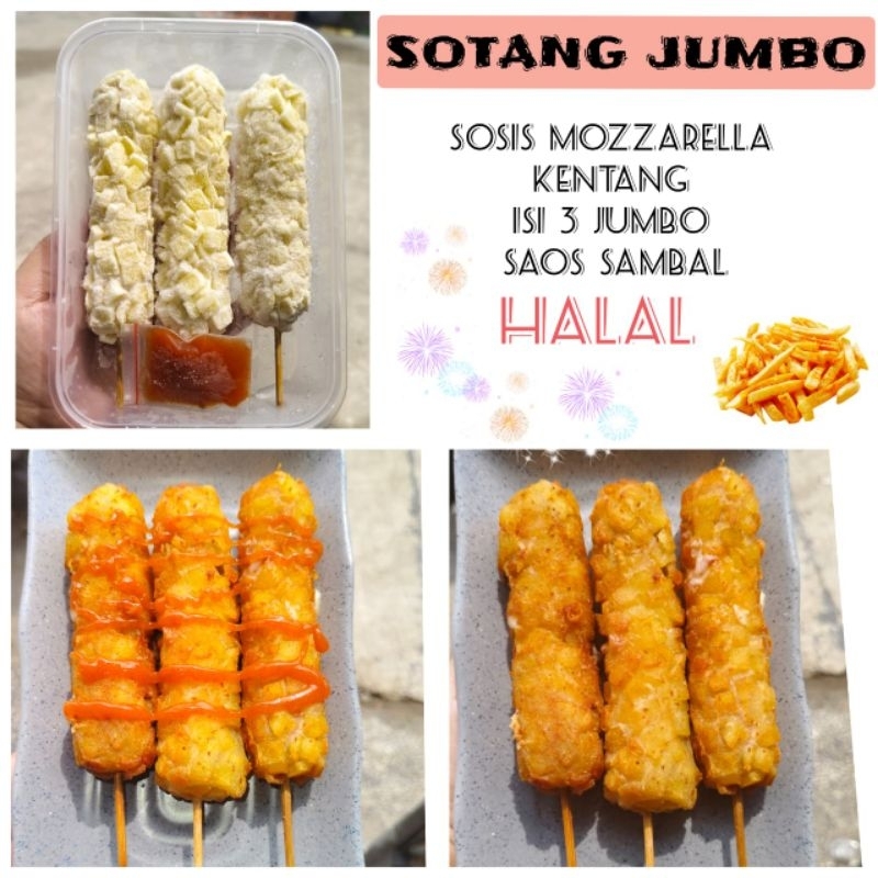 

SOTANG Sosis mozza balur kentang isi 3 + saos kemasan box