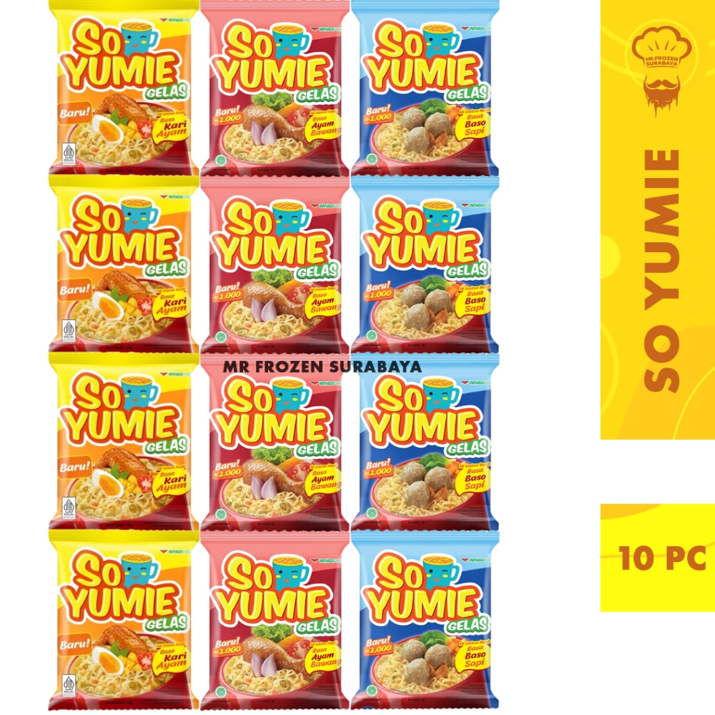 

So Yumie Mie Gelas Kari Ayam Baso Ayam Bawang isi 10 pcs