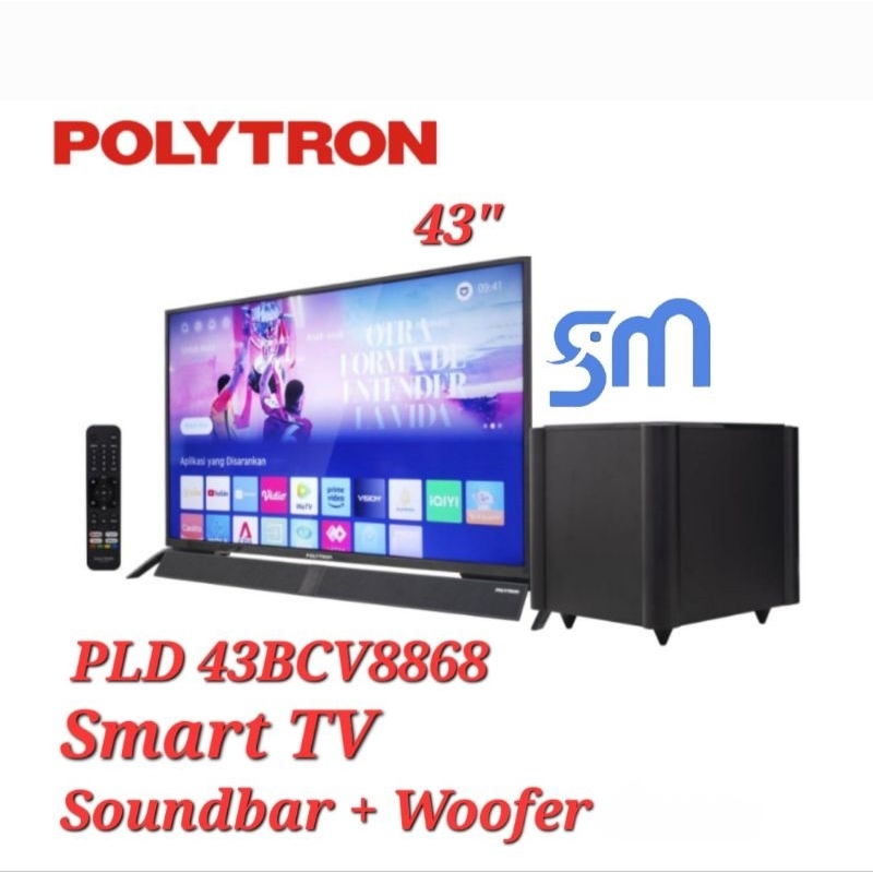 LED TV Polytron PLD 43BCV8868 43 inc smart tv cinemax soundbar