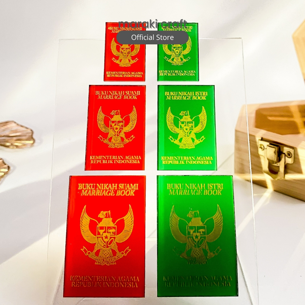 Replika Buku Nikah Akrilik | Miniatur Buku Nikah Mahar | Mahar Akrilik