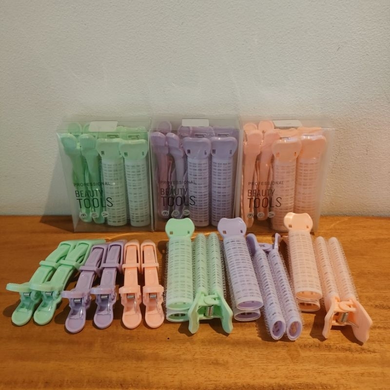 Jepit Rambut Gulung Isi 4 Pcs / Roll Rambut Jepit Untuk Poni / Roll Rambut Jepit Korea