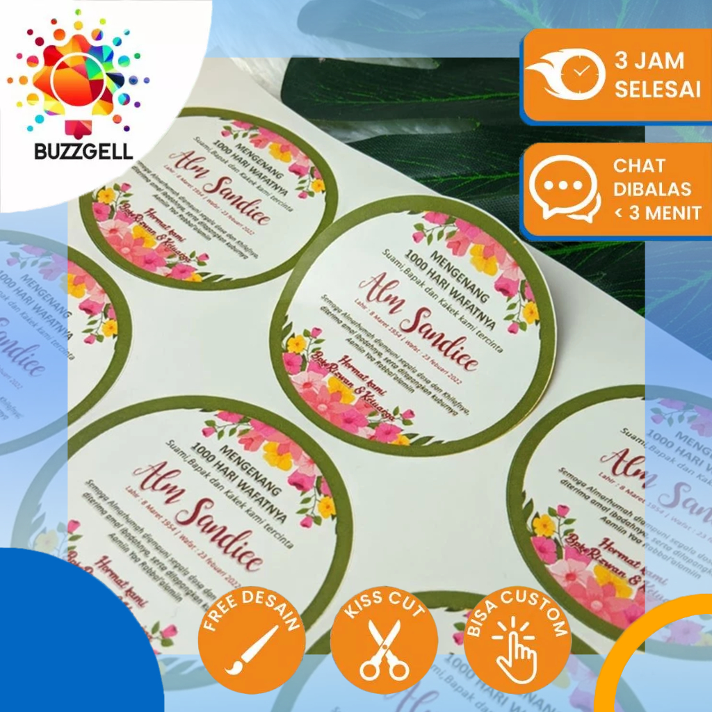 

2-4 Stiker Tahlil Mengenang Wafatnya Hari Haul Meninggal Tahlilan Pengajian Tasyakuran Wafat Custom