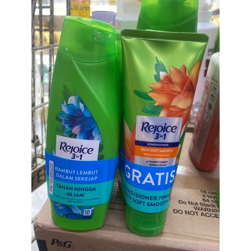PAKET HEMAT SHAMPOO REJOICE ANTI DANDRUF  + CONDITIONER