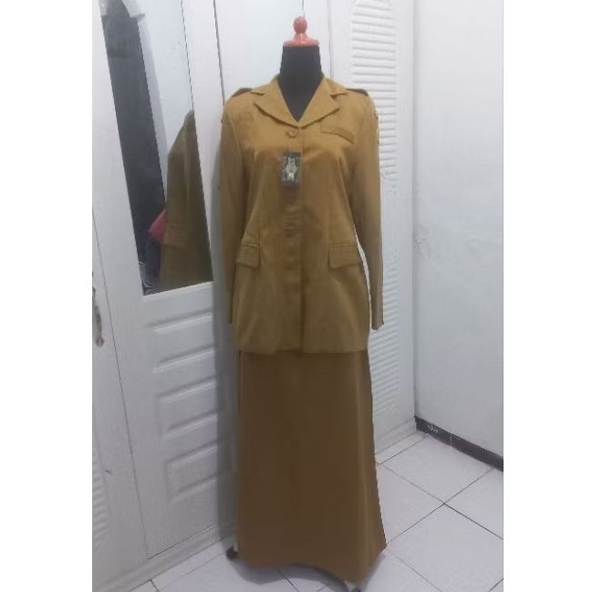 SETELAN SERAGAM ASN APARATUR SIPIL NEGARA PDH KHAKI MUDA WANITA