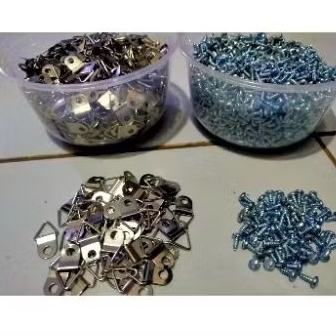 100pcs Besi dan skrup untuk bingkai foto, figura, pajangan, mdf