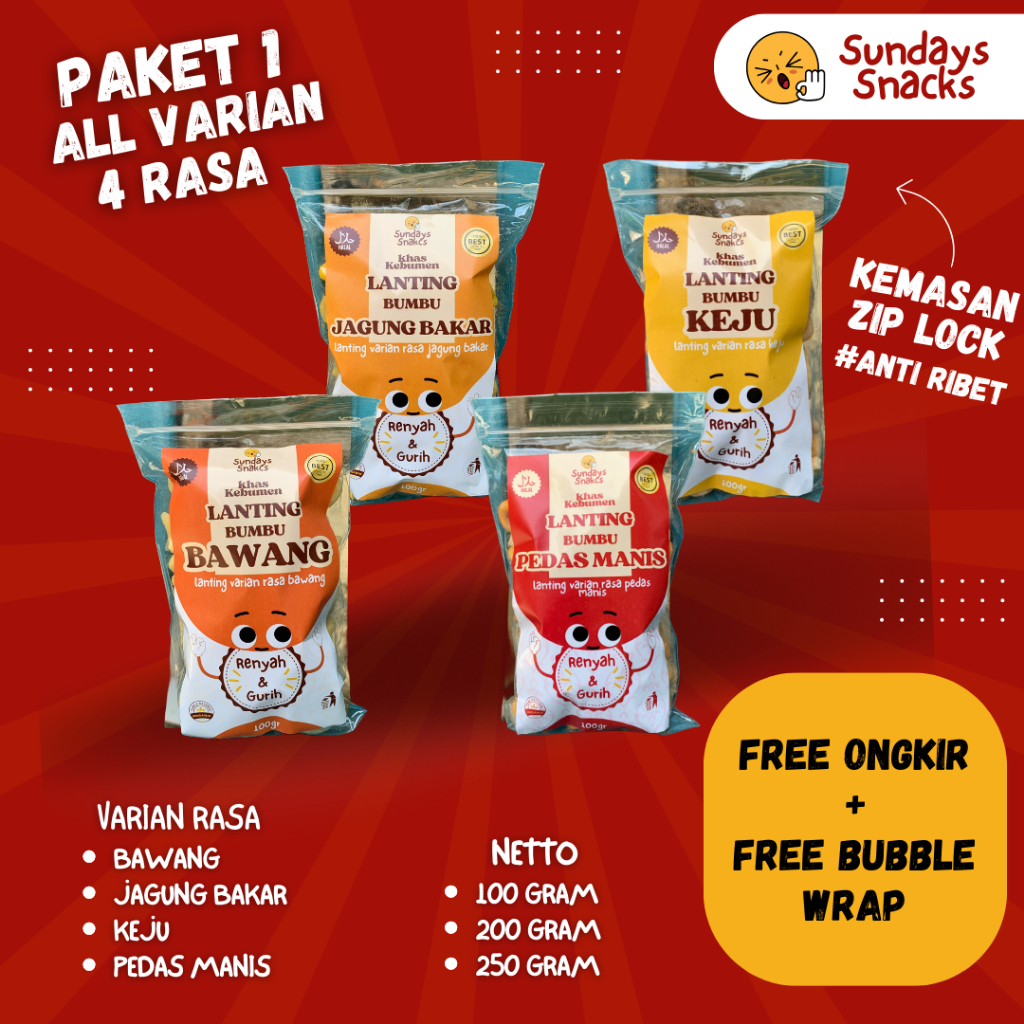 

Lanting Asli Kebumen Paket 1 All Varian, 4 Varian Rasa