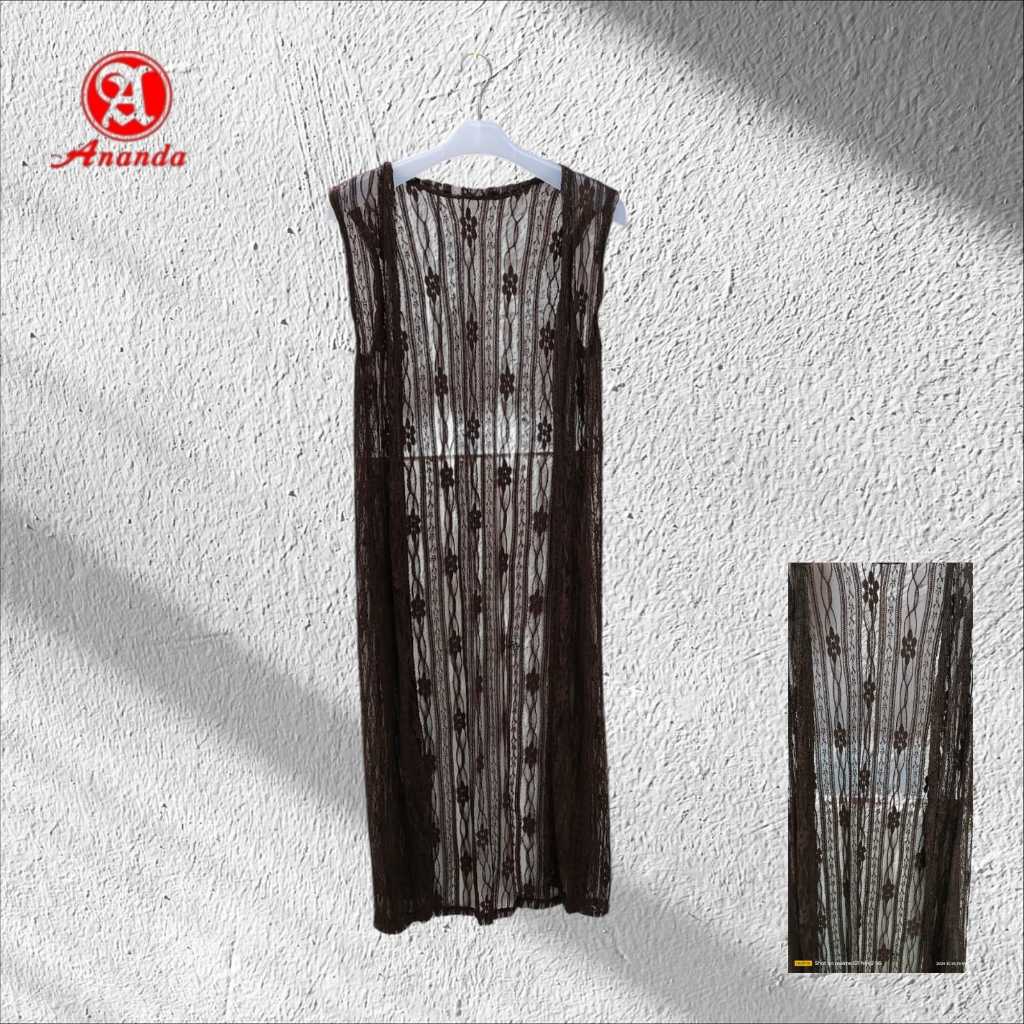KIL Cardan Cape Wanita Brokat Korean Lace Cape & Rompi wanita burkat body panjang all size