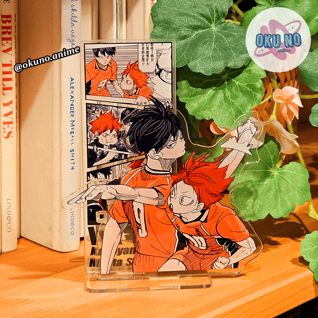 Haikyu (Haikyuu) Shoyo x Kageyama Standee Anime Figure Akrilik with Comic Scene Background