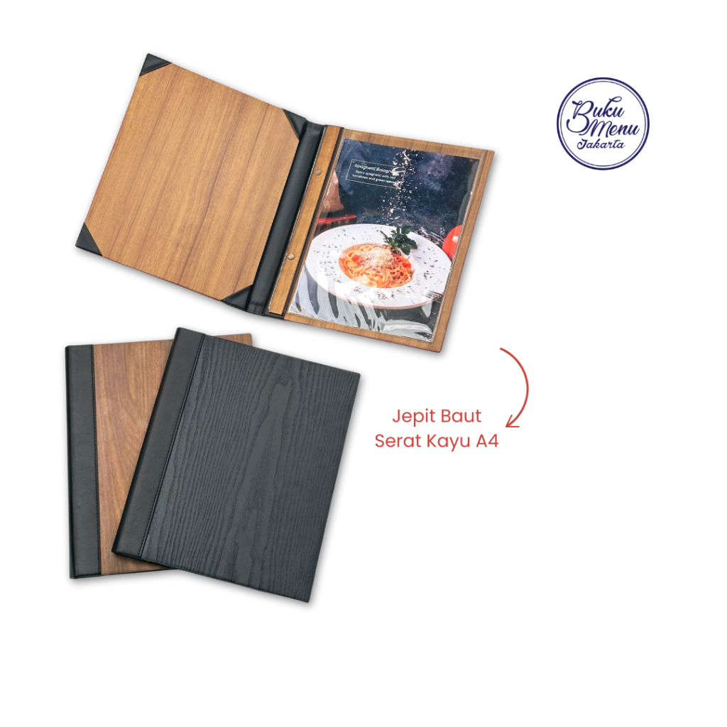 

Buku Menu Jakarta - Buku Menu Kayu Vinyl Jepit Baut Isi Plastik Mika A4 dan 15x30 Hitam, Coklat