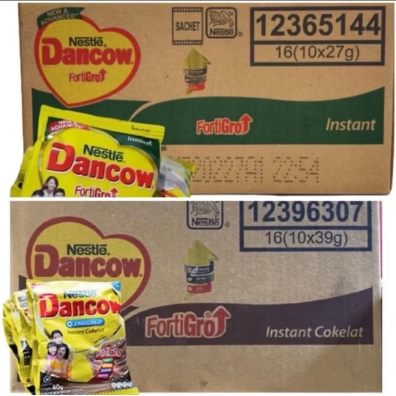 

Dancow Fortigro Putih 1 Dus isi 16 Renceng (10x27gr) Coklat 1 Dus isi 16 Renceng (10x38gr)