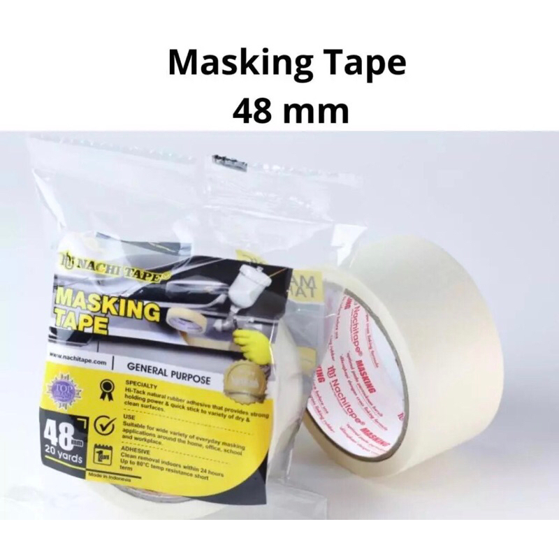 

NACHI ISOLASI KERTAS 1” dan 2” panjang 20 Yard || 24mm dan 48mm - MASKING TAPE Nachi