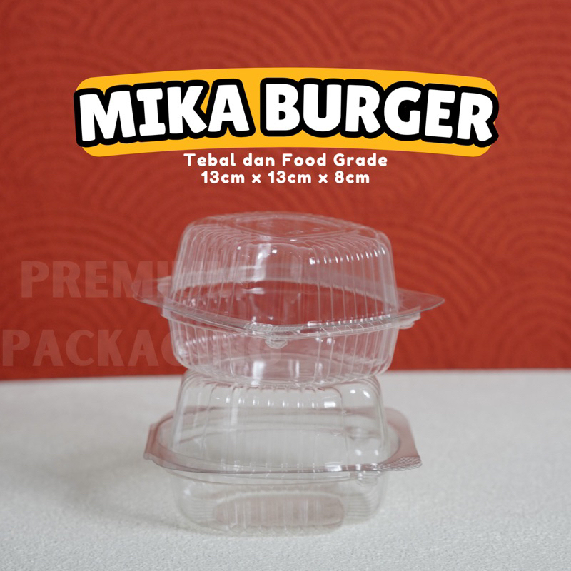 [ISI 50 PCS] Mika Roti Burger Hamburger Donat / Mika Plastik Burger Donat Hamburger / Box Mika Plast