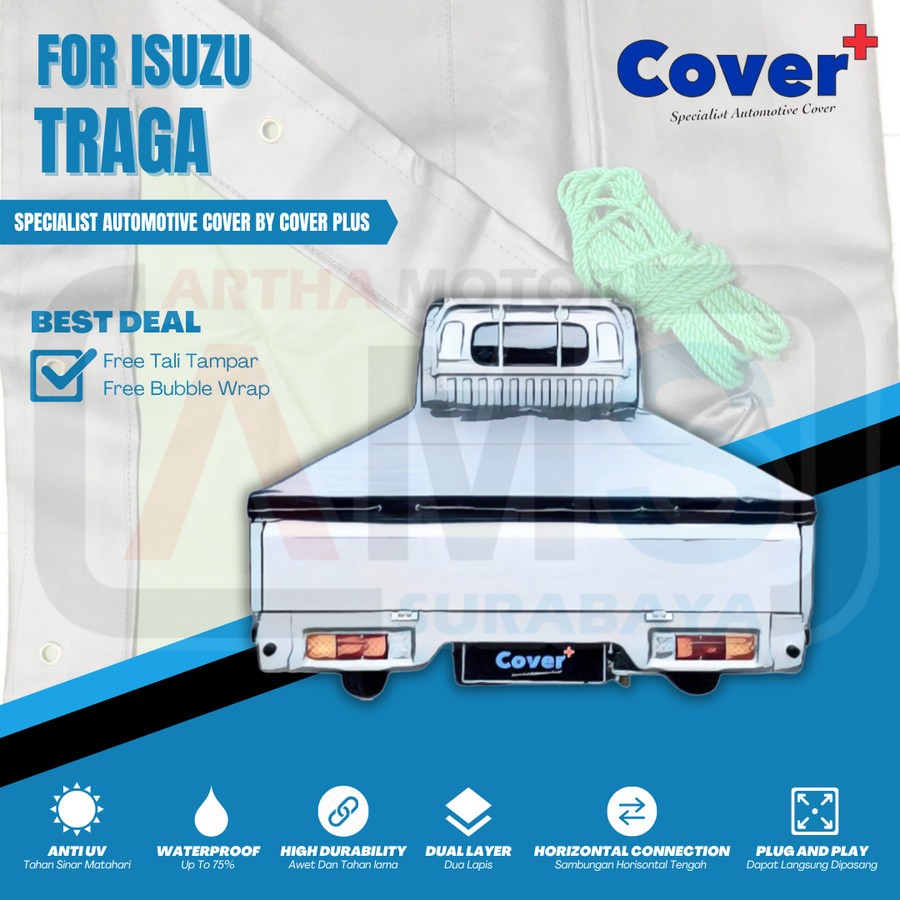 [PREMIUM QUALITY] Cover Terpal Penutup Bak Mobil Pickup Pick Up Truck Truk Traga Cover Terpal Tutup 
