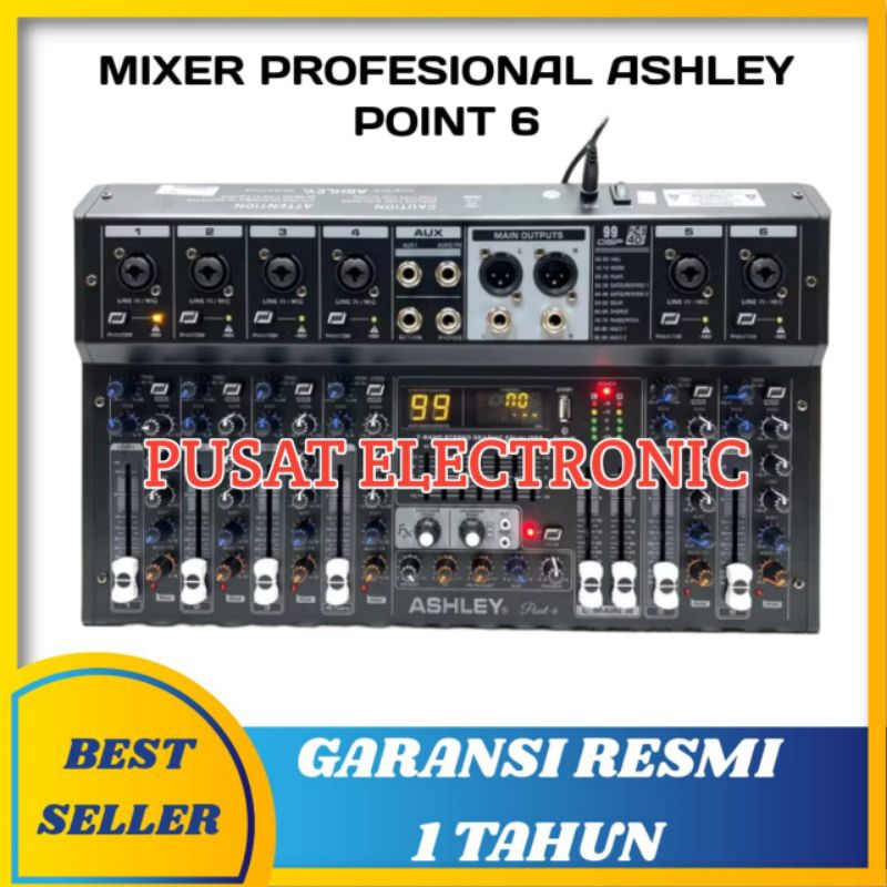 Mixer Ashley Point 6 Original Mixer Ashley 6 Channel Garansi resmi