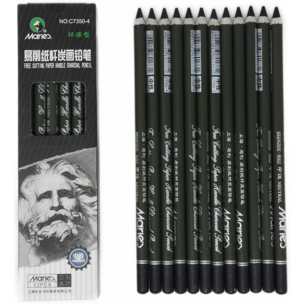 

Maries Paper Handle Charcoal Pencil Type C7350-4 (Neutral)