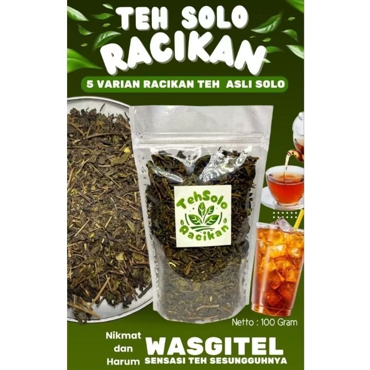 

Racikan Teh Khas Solo 100 gram, Wangi Sepet Legit Kental Wasgitel