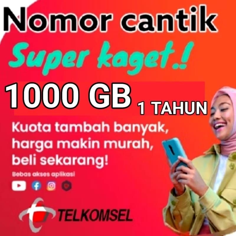 cod Promo Diskon Kartu Perdana Nomor Cantik Telkomsel + Kuota 1000 GB 1 Tahun Bisa digunakan Di Selu