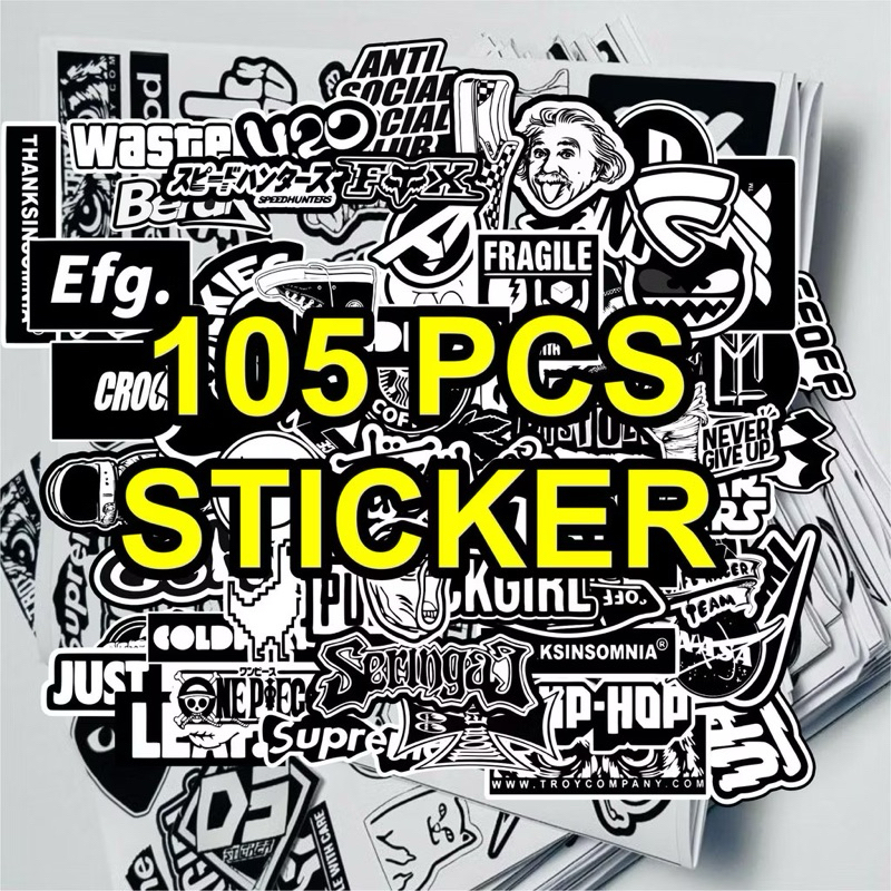 

Stiker Pack Brand & Band Metal isi 105pcs Stiker Aesthetic Sudah di Potongi Tempel di Helm HP Laptop