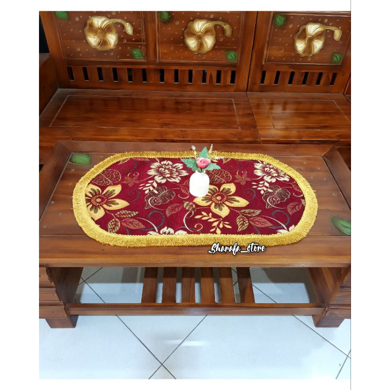 TAPLAK MEJA RUANG TAMU TAPLAK MEJA RENDA UK 80×40