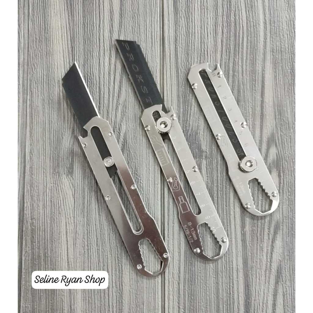 

Pisau Cutter Stainless Besar Multifungsi 5-in-1