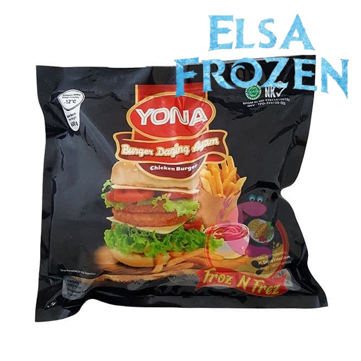 

YONA CHICKEN BURGER 600GR ISI 10 / BURGER AYAM