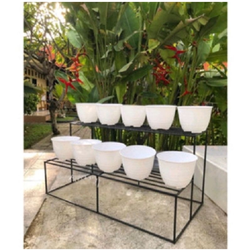 Standing Pot bunga susun 2 / rak bunga / rak susun / rak bunga besi minimalis murah