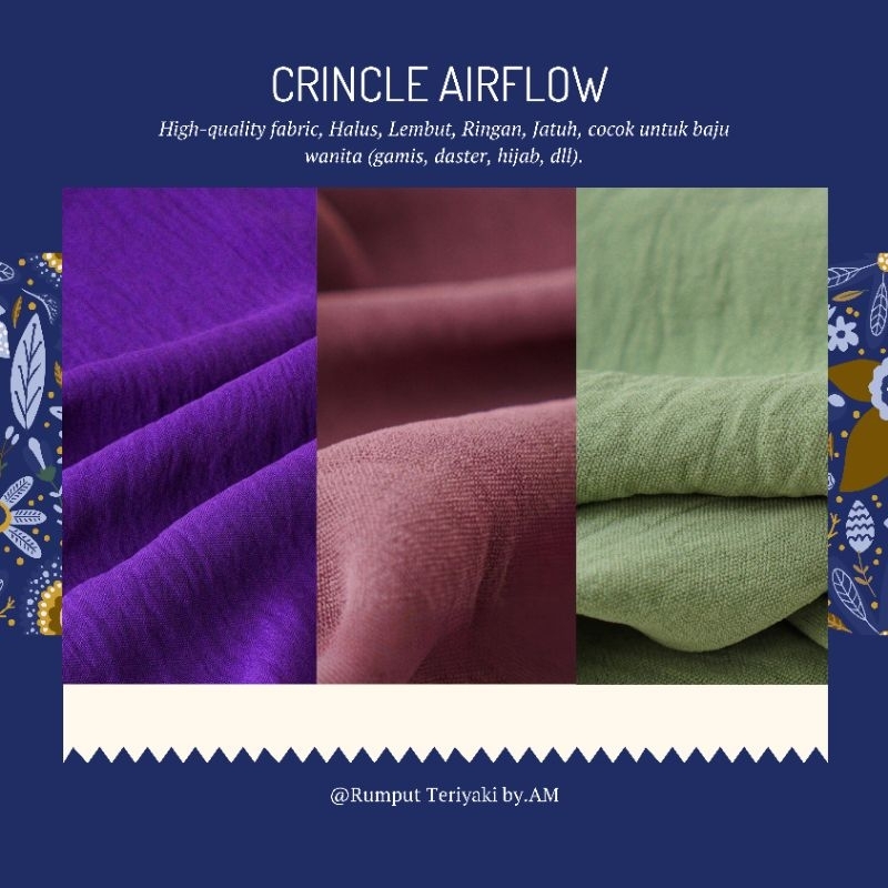 Kain Crinkle Airflow || Premium || Kain kusut || Murah