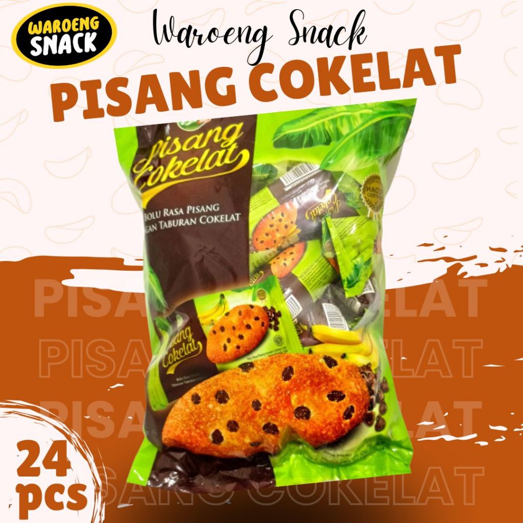 

Bolu Pisang Coklat Bali Hai Bolu Rasa Pisang dengan Taburan Coklat per Bag isi 24