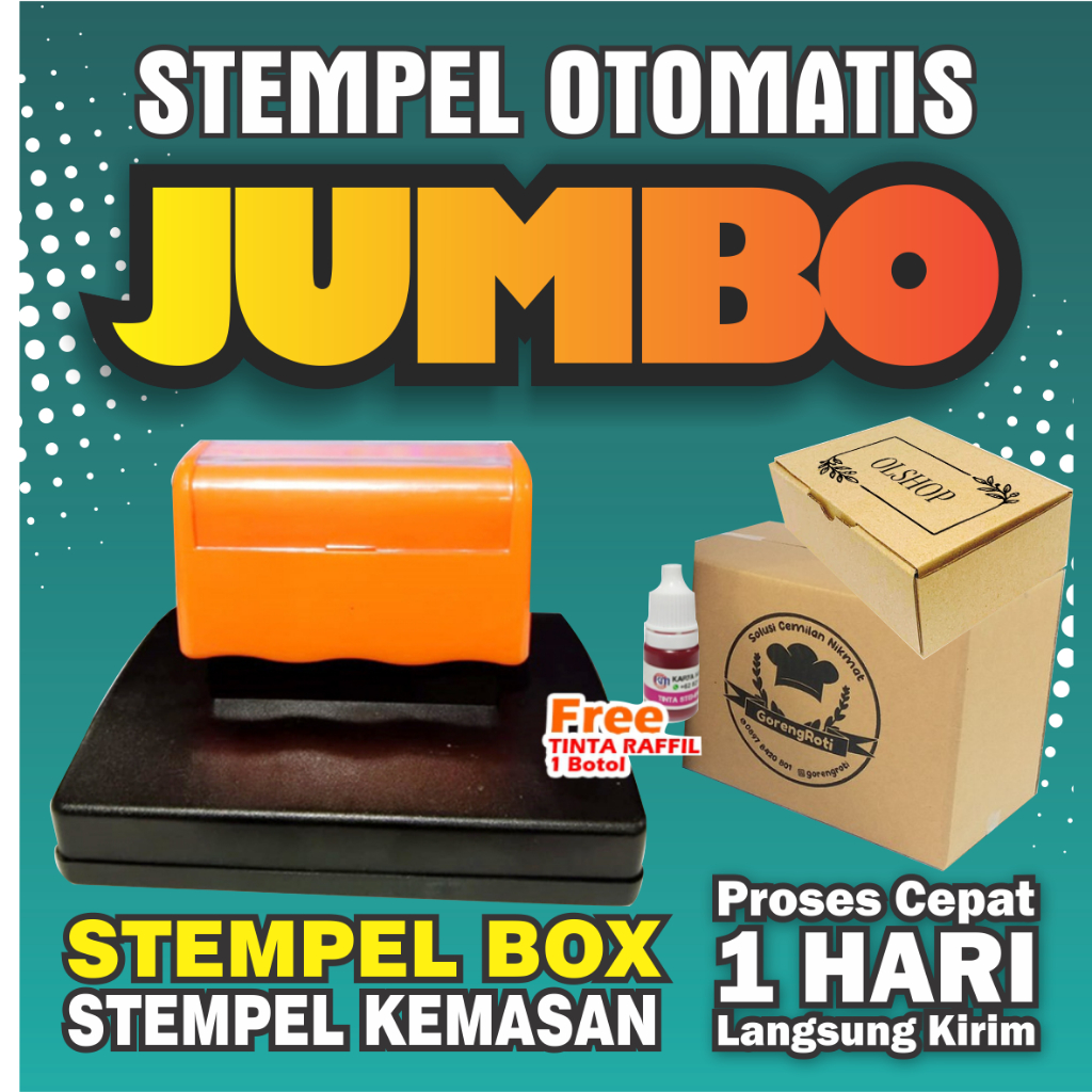 

CETAK CUSTOM STEMPEL FLASH JUMBO / STEMPEL BESAR UNTUK CAP KARDUS / LABEL